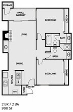 2 Bedroom 2 Bath B2 309 floor plan